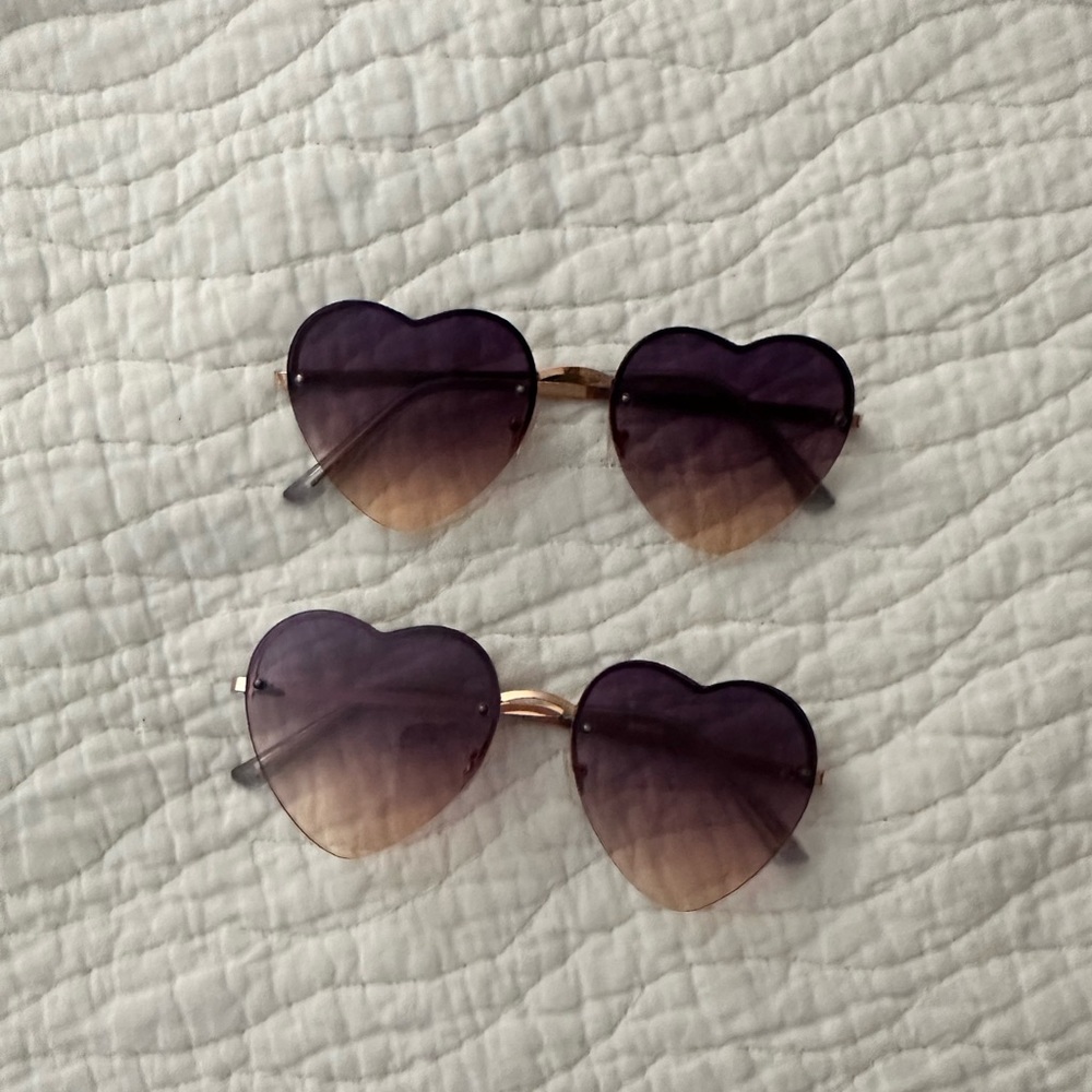 2 pairs Heart shaped sunglasses